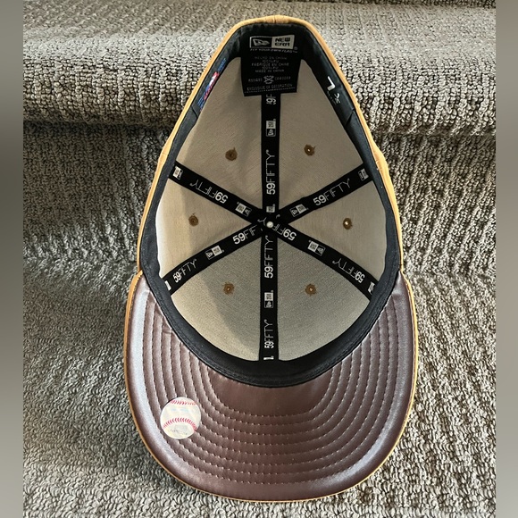 TORONTO BLUE JAYS 5950 59FIFTY MENS HAT SIZE 7 1/4 BROWN POLYURETHANE PU NEW ERA - Picture 9 of 14